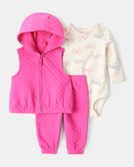 1T268010  KOMPLET ZA BEBE PRSLUK+BODI+HELANKE