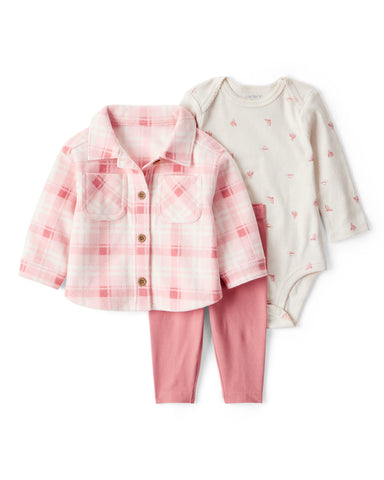 KOMPLET ZA BEBE KOSULJA+BODI+HELANKE